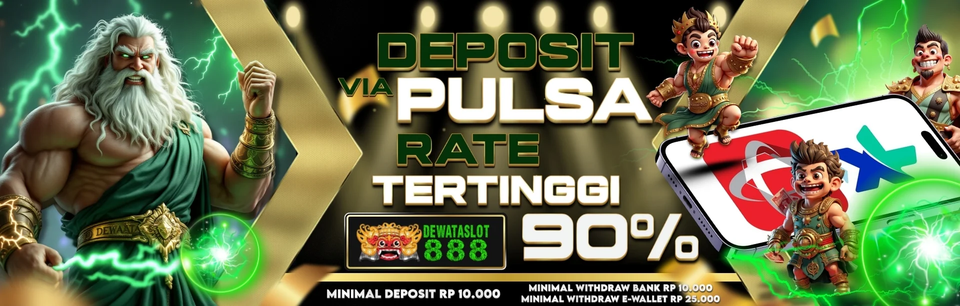 DEPOSIT PULSA RATE 90%